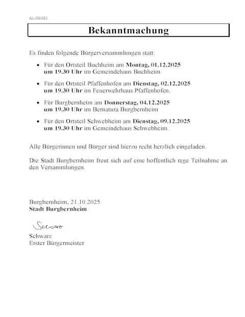 Bürgerversammlungen