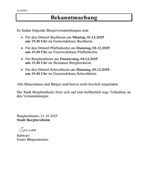 Bürgerversammlungen