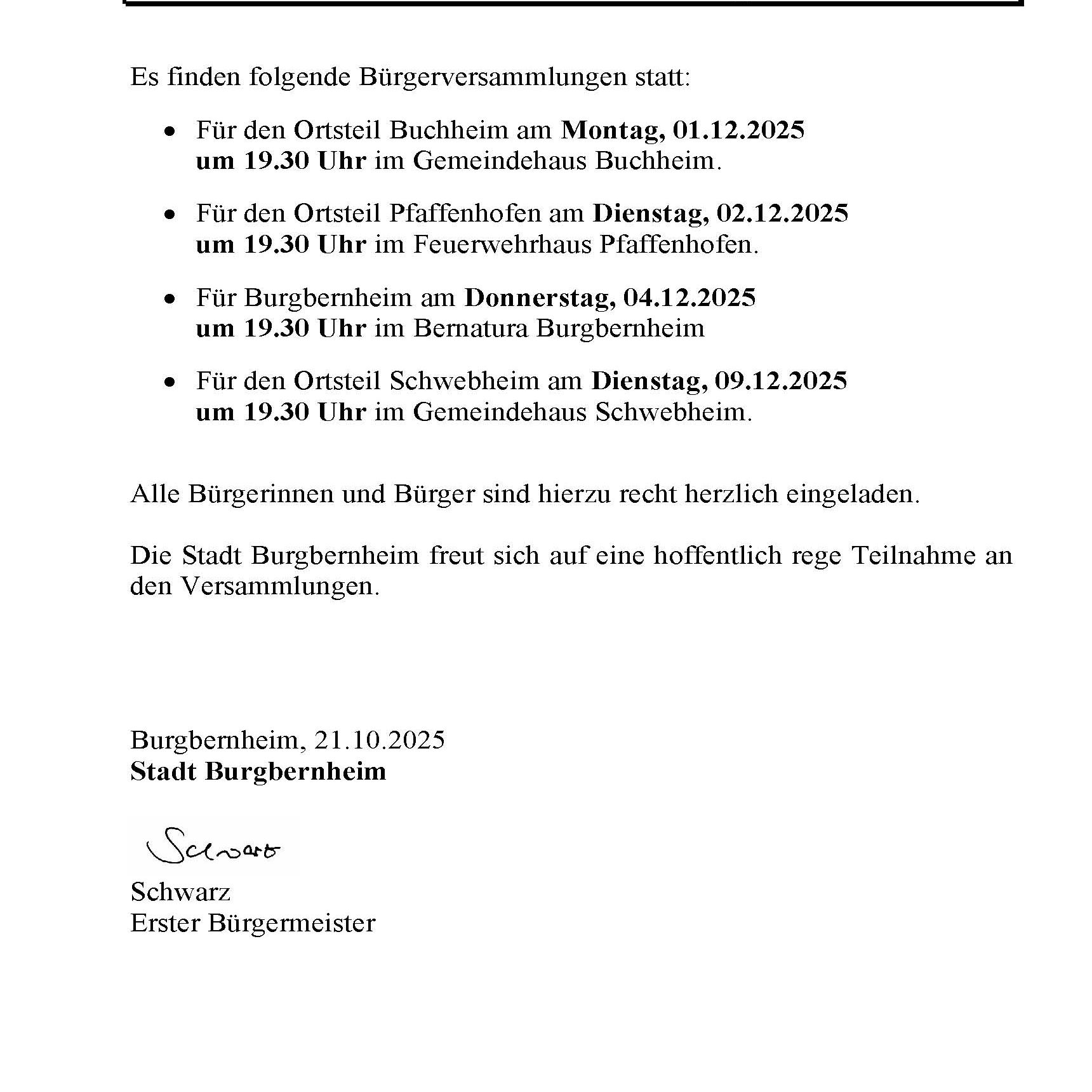 Bürgerversammlungen