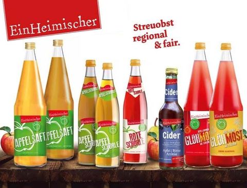 Verschiedene Säfte und Getränke der Marke EinHeimischer