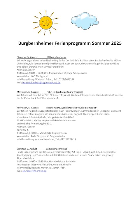 Ferienprogramm Seite 1