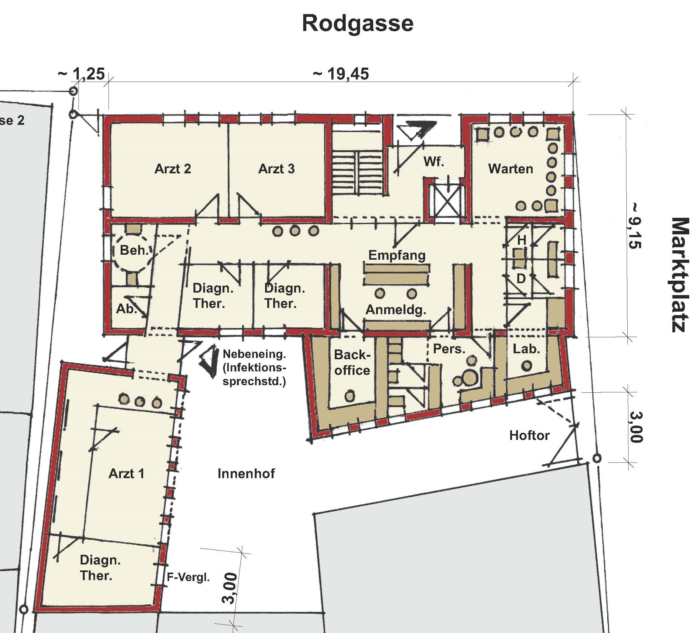 Grundriss Gebäudekomplex