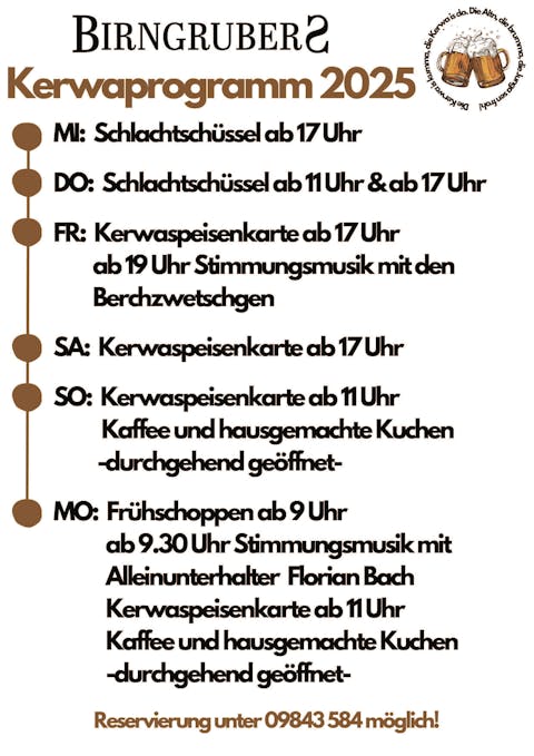 Plakat Kerwa Gasthaus Goldener Engel